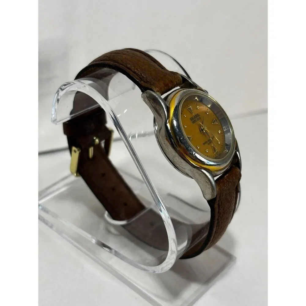 Sharp Opti-glo 361633 brown dial vintage women's watch, working